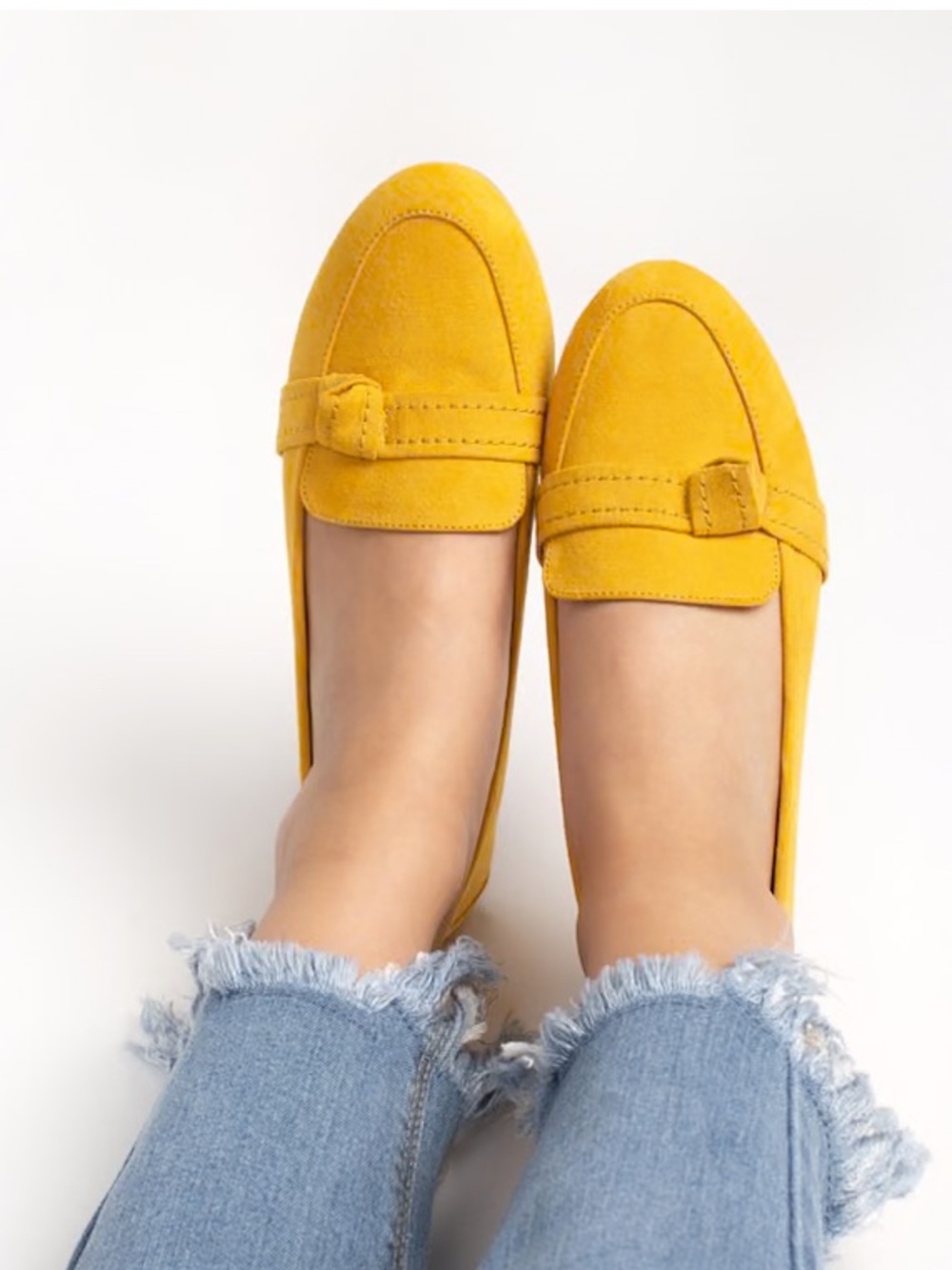 Journee Collection Mustard Faux Suede Penny Loafers 7.5W